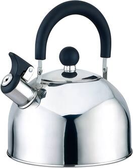 J&V TEXTILES - Stainless Steel Whistling Tea Kettle, 2.5-Quart - Silver