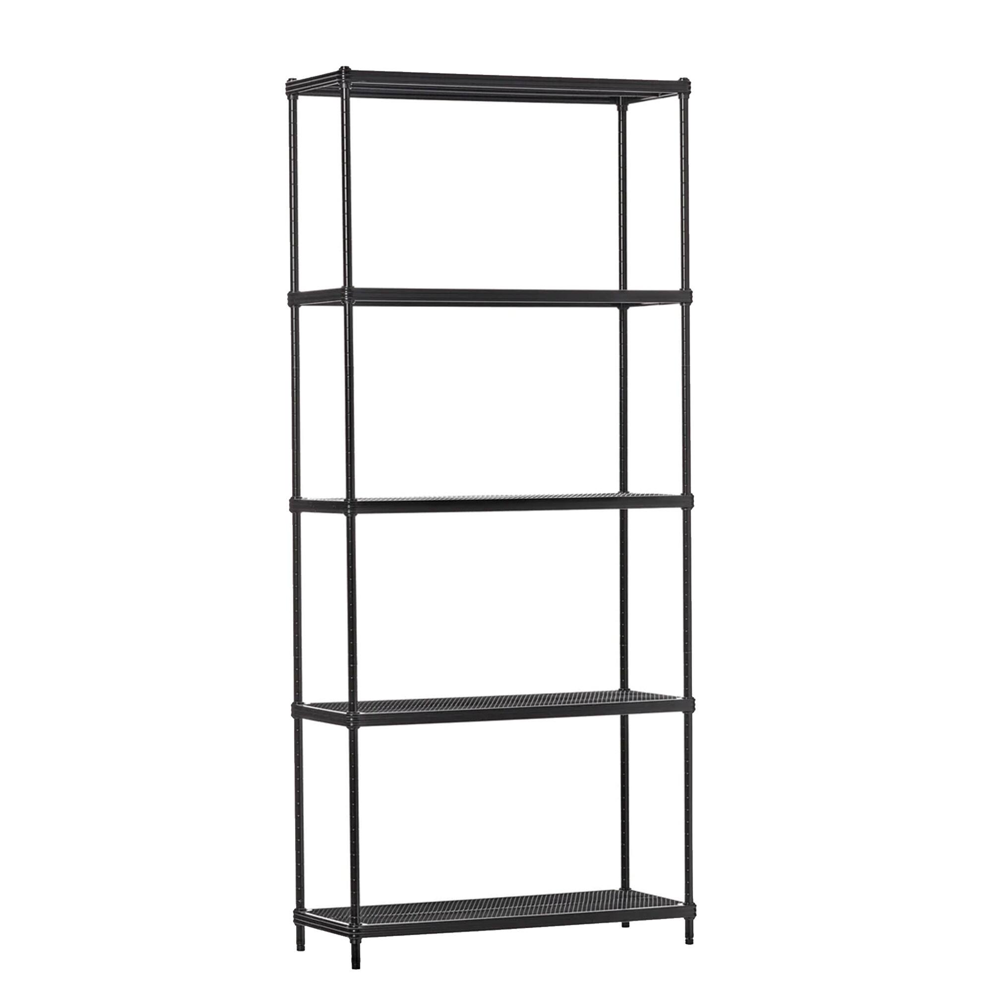 Alt View 5. Design Ideas - Design Ideas MeshWorks 5 Tier Metal Storage Shelving Unit Rack Bookshelf, Black - Black.