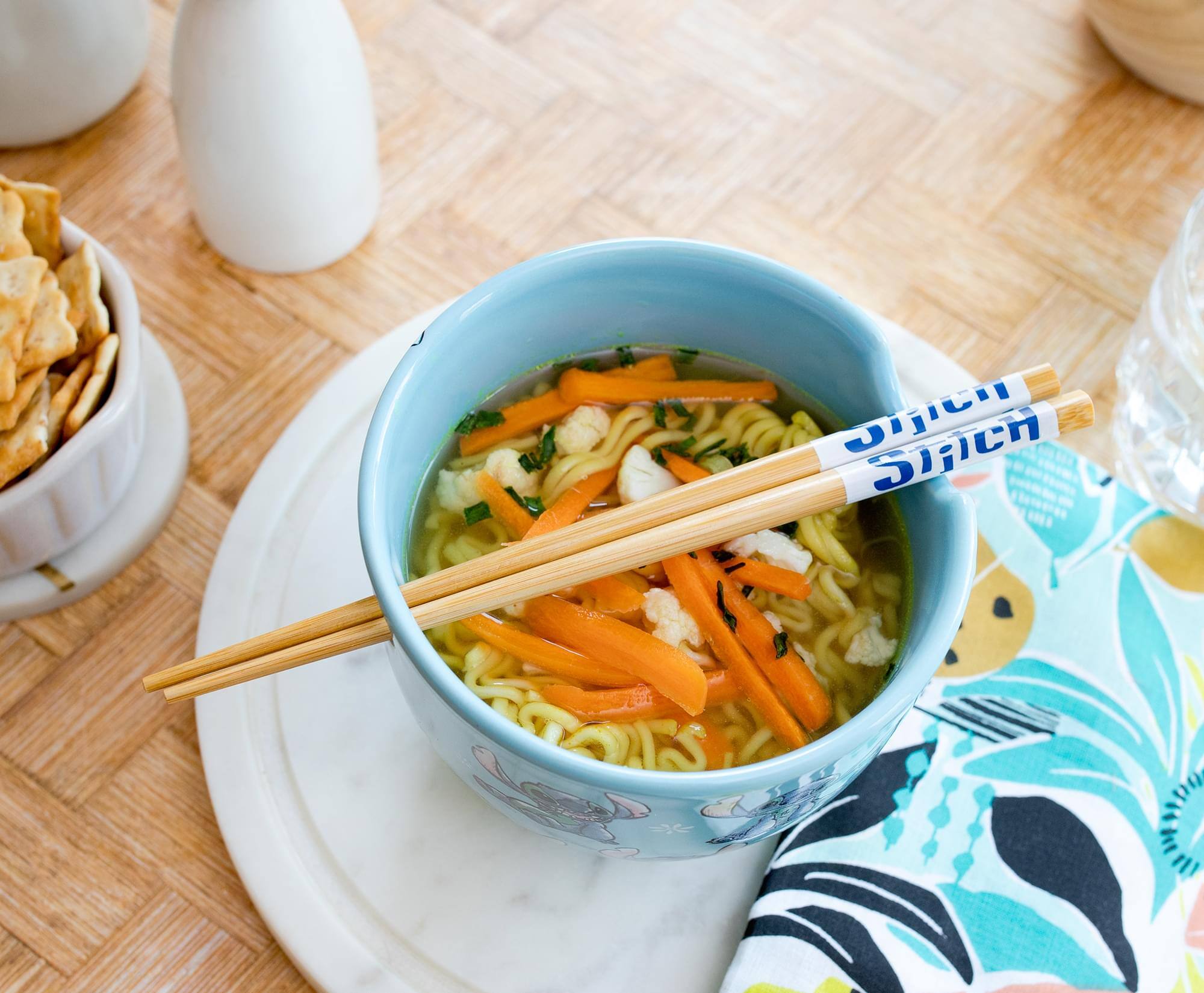 Alt View 3. Silver Buffalo - Disney Lilo & Stitch 20-Ounce Ramen Bowl and Chopstick Set - Blue.