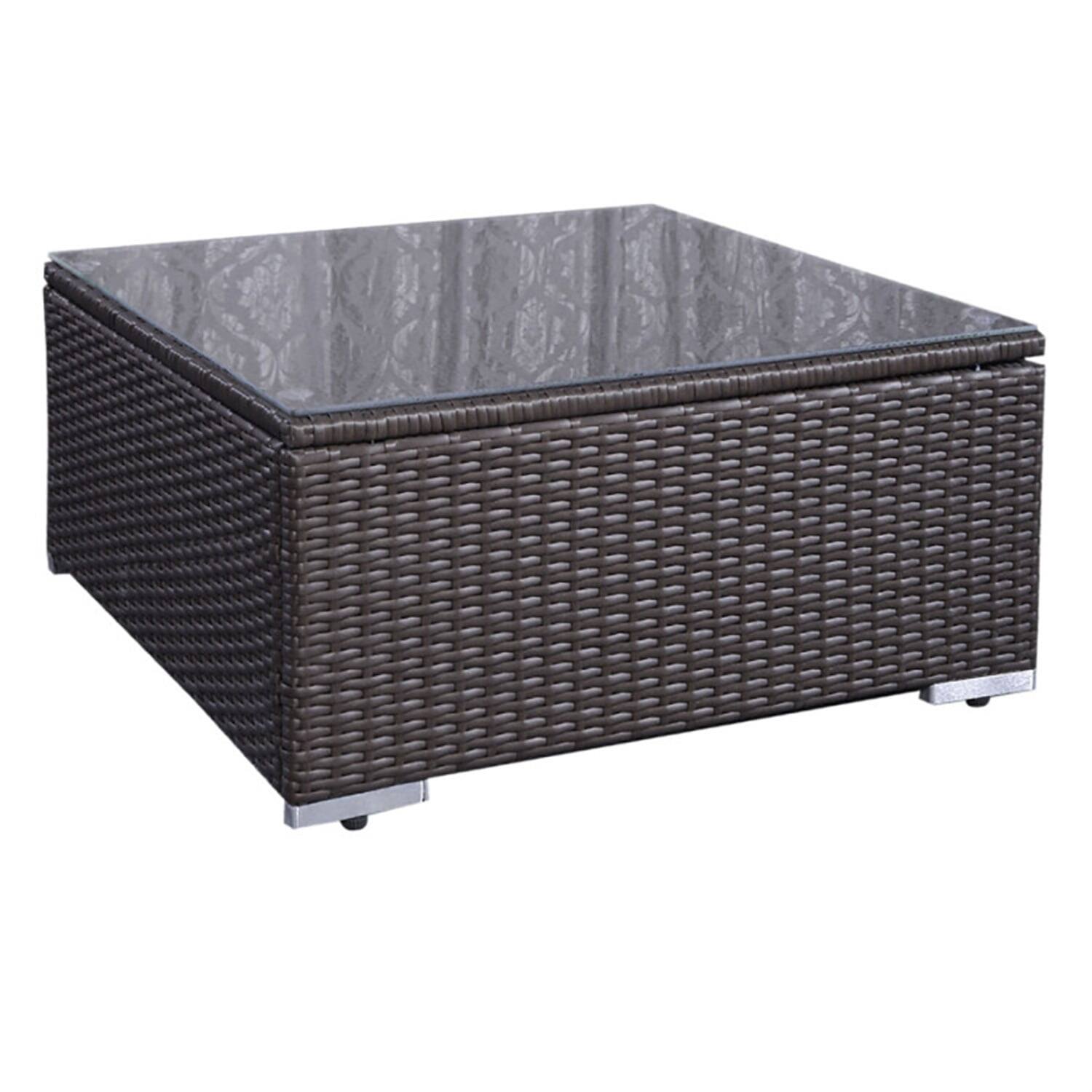 Alt View 2. Kadyn - 7 Pcs Outdoor Patio Furniture Set Modular Patio Set Wicker Outdoor Sectional Sofa Set Rattan Patio Conversation Sets wit - Black.