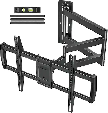 Front. FINEAK - 30 Inch Long Arm TV Wall Mount for Most 42-75 Inch TVs, Corner TV Mount - Black.