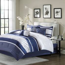 Gracie Mills - Madge 7-Piece Traditional Comforter Set - Navy