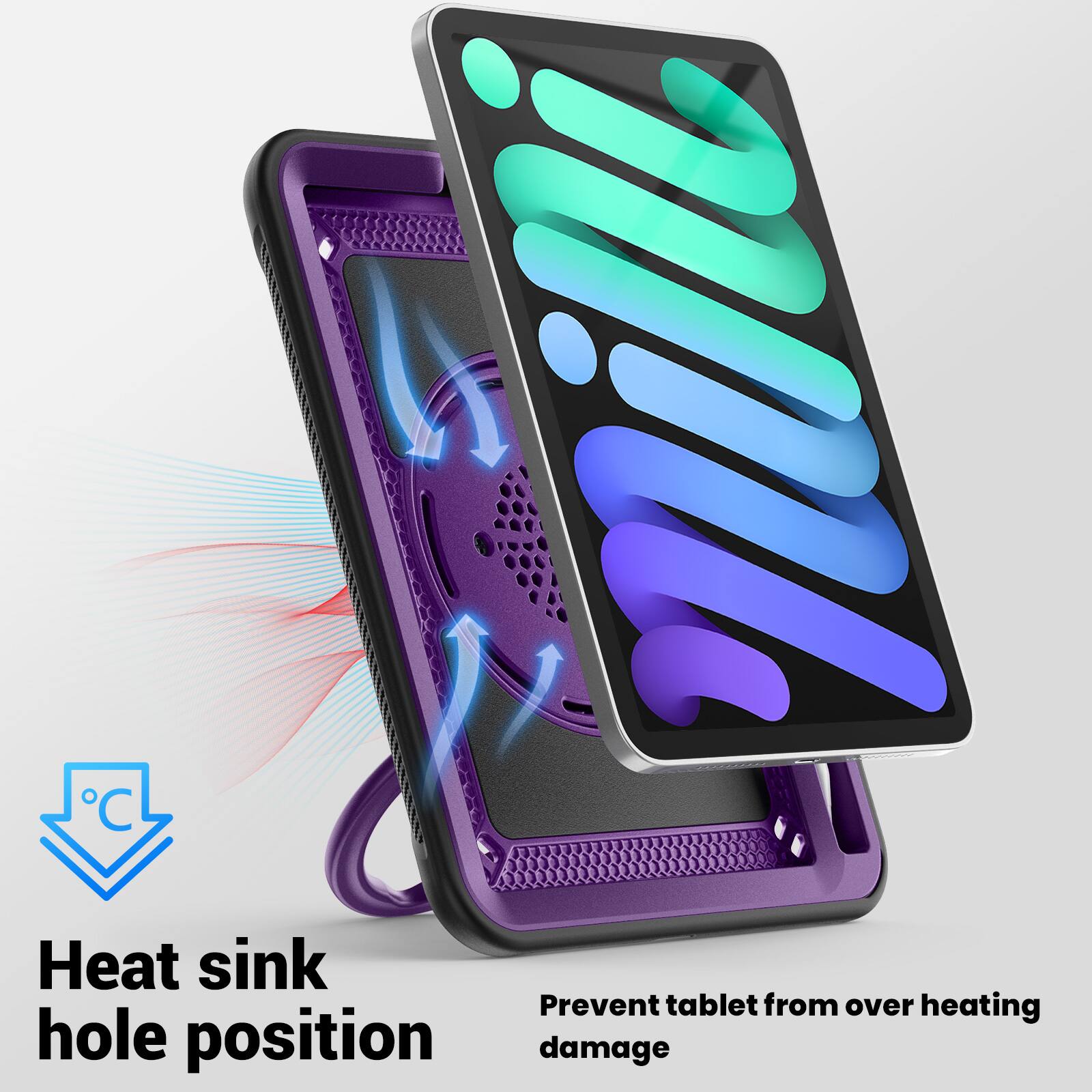 Heat sink hole position  
Prevent tablet from over heating damage