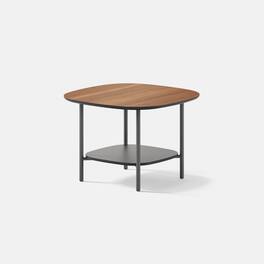 Branch - Medium Nesting Coffee Table – Two-Tier Modular Accent Table, Holds 50 lbs, Steel Base, Nests with Large - Walnut / Carbon