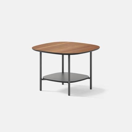 Front. Branch - Branch Medium Nesting Coffee Table – Two-Tier Modular Accent Table, Holds 50 lbs, Steel Base, Nests with Large - Walnut / Carbon.