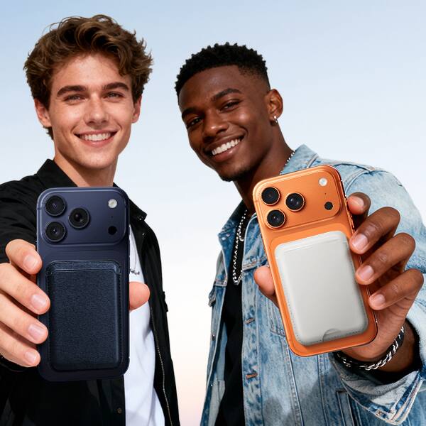 Alt View 5. Topteng - Magnetic MagSafe Wallet-3 Card Holder with RFID Protection,Magnetic Ring,Vegan Leather,Compatible with iPhone & Samsung - White.