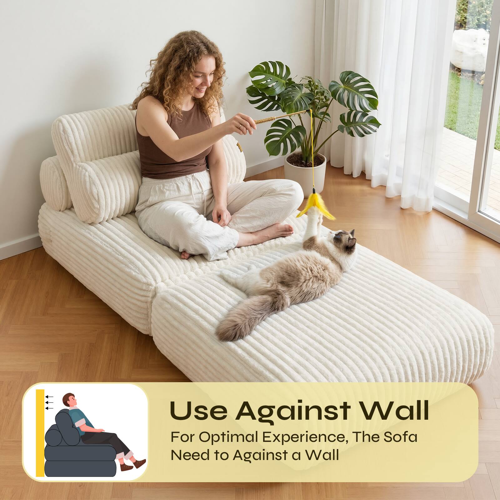 Use Against Wall For Optimal Experience, The Sofa Need to Against a Wall