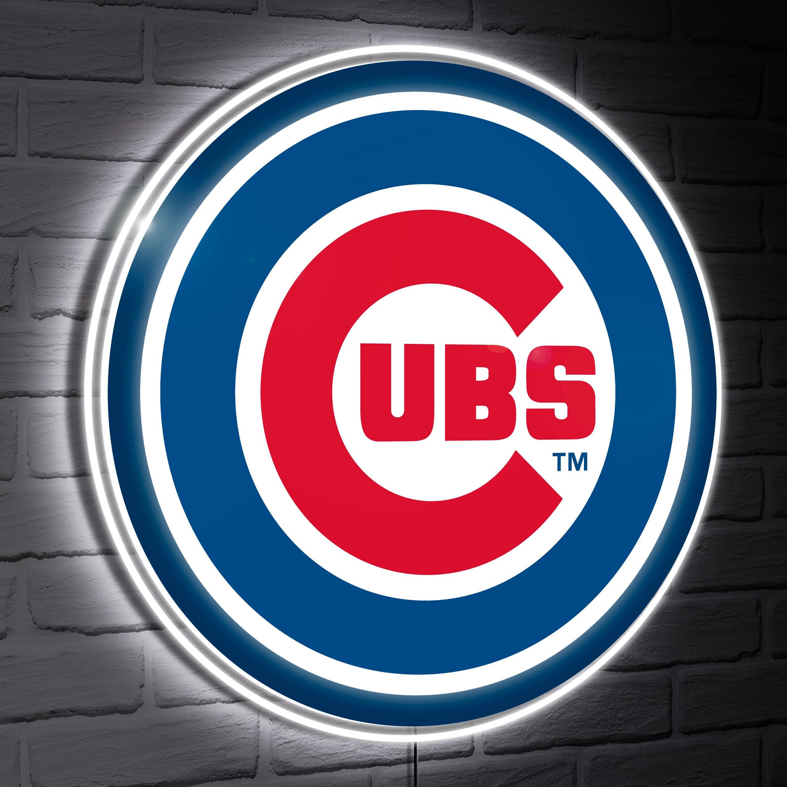 Chicago Cubs LED Team Logo Shaped Lighted Wall Sign