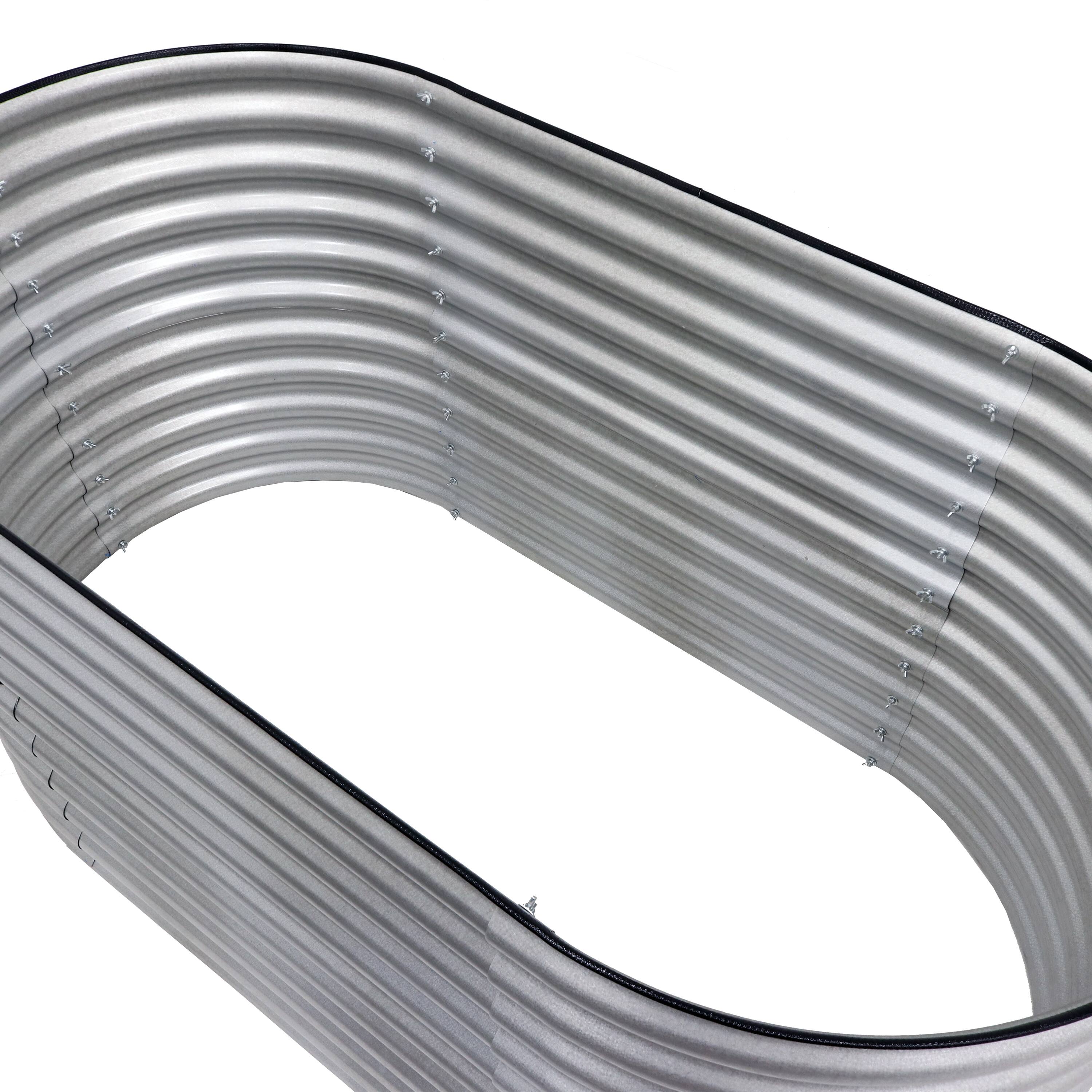 Alt View 8. Sunnydaze - Galvalume Steel Rectangle Raised Bed - 62.5 in x 32 in - Silver.