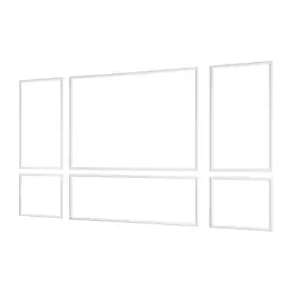 Front. VEVOR - Wall Molding 3 Pack, Wainscoting Panels Kit, Lightweight Paintable Polystyrene, Easy to Install Accent Wall Trim - White.
