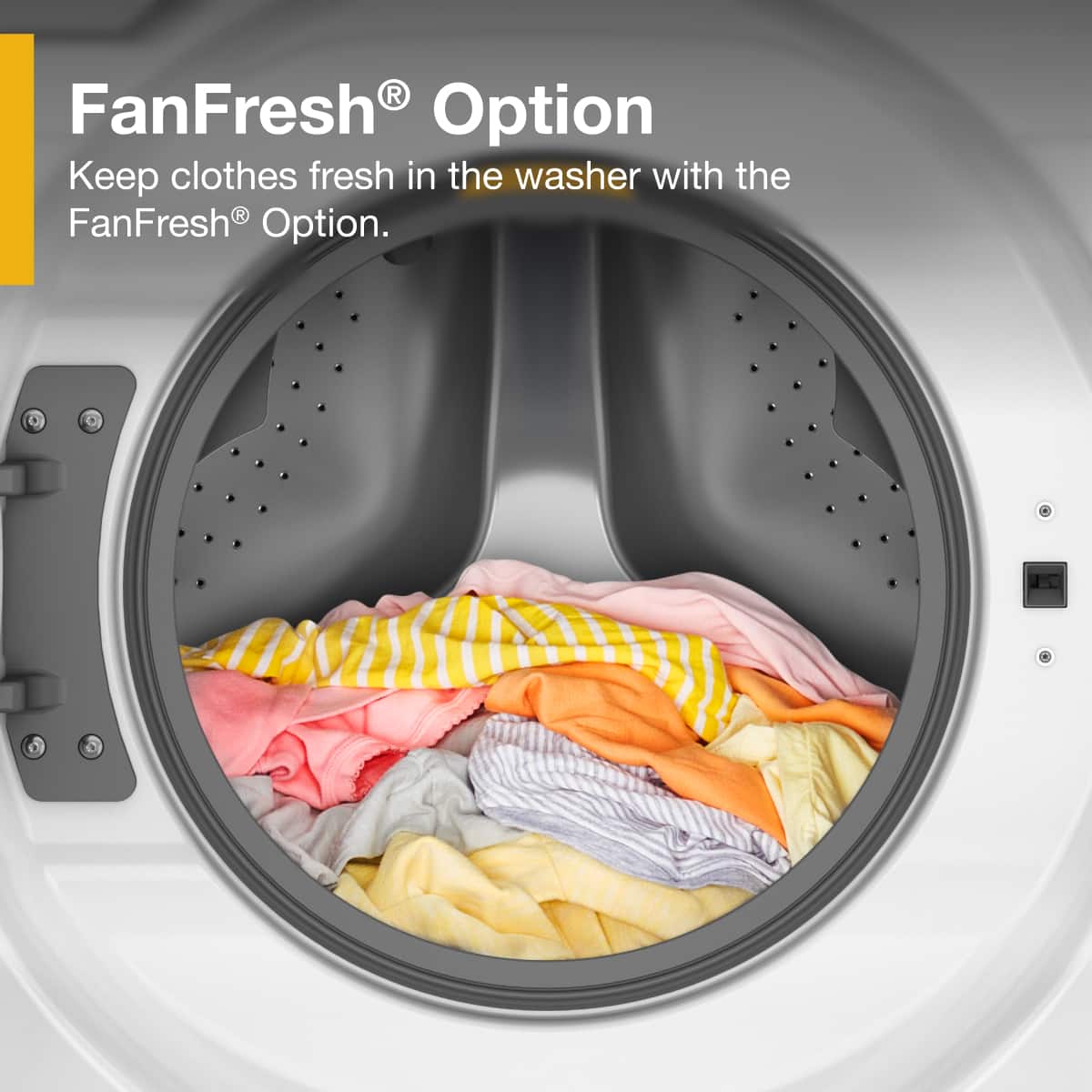 FanFresh® Option
Keep clothes fresh in the washer with the FanFresh® Option.