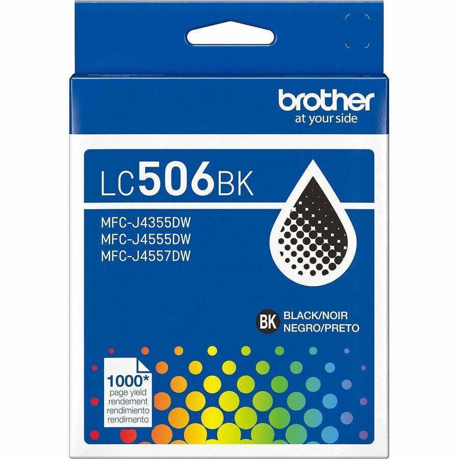 brother at your side LC 506BK BK MFC-J4355DW MFC-J4555DW MFC-J4557DW BLACK/NOIR BK NEGRO/PRETO 1000* page yield rendement rendimiento rendimento
