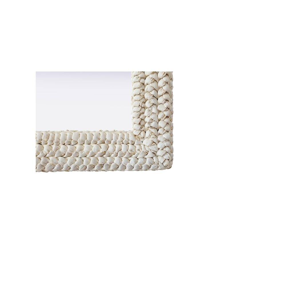 Back. Elegant Decor - Rectangle Cornhusk Mirror 36x42 in Linen White - Linen White.