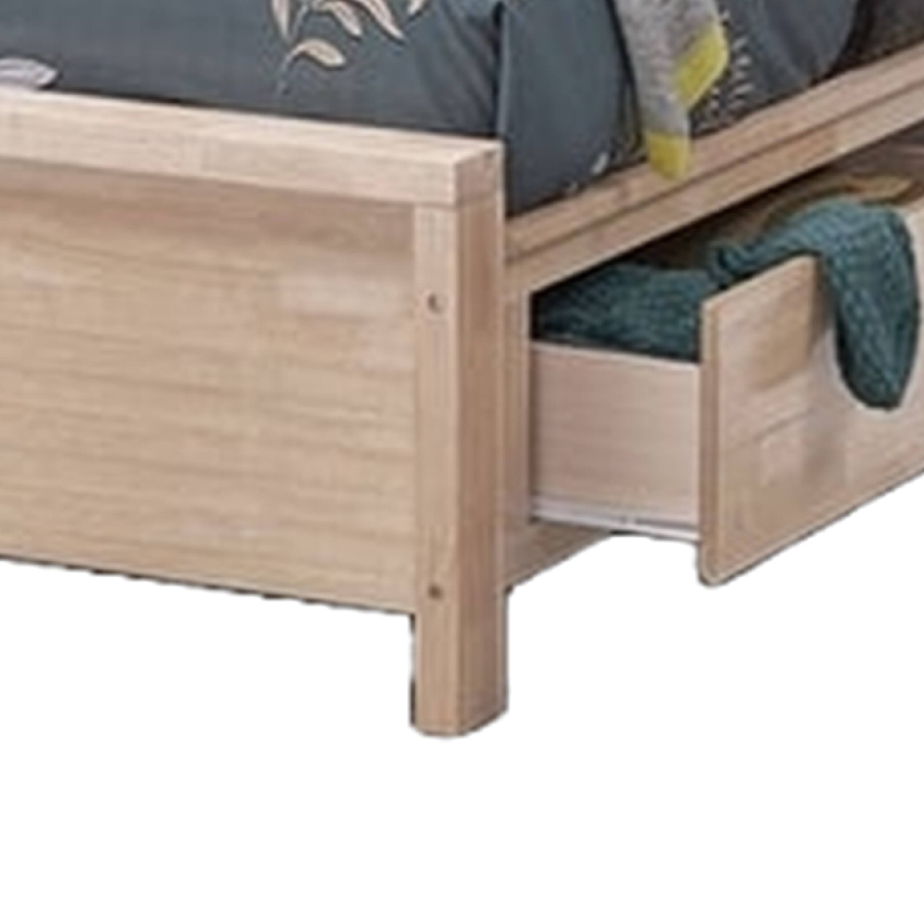 Alt View 3. Manhattan Lane - Gilu Twin Size Bed, Bookcase Headboard, 2 Drawer Footboard, Whitewash - Whitewash.