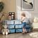 Angle. Qaba - 3 Tier Kids Storage Unit Dresser Tower w/ 9 Drawers - Blue.