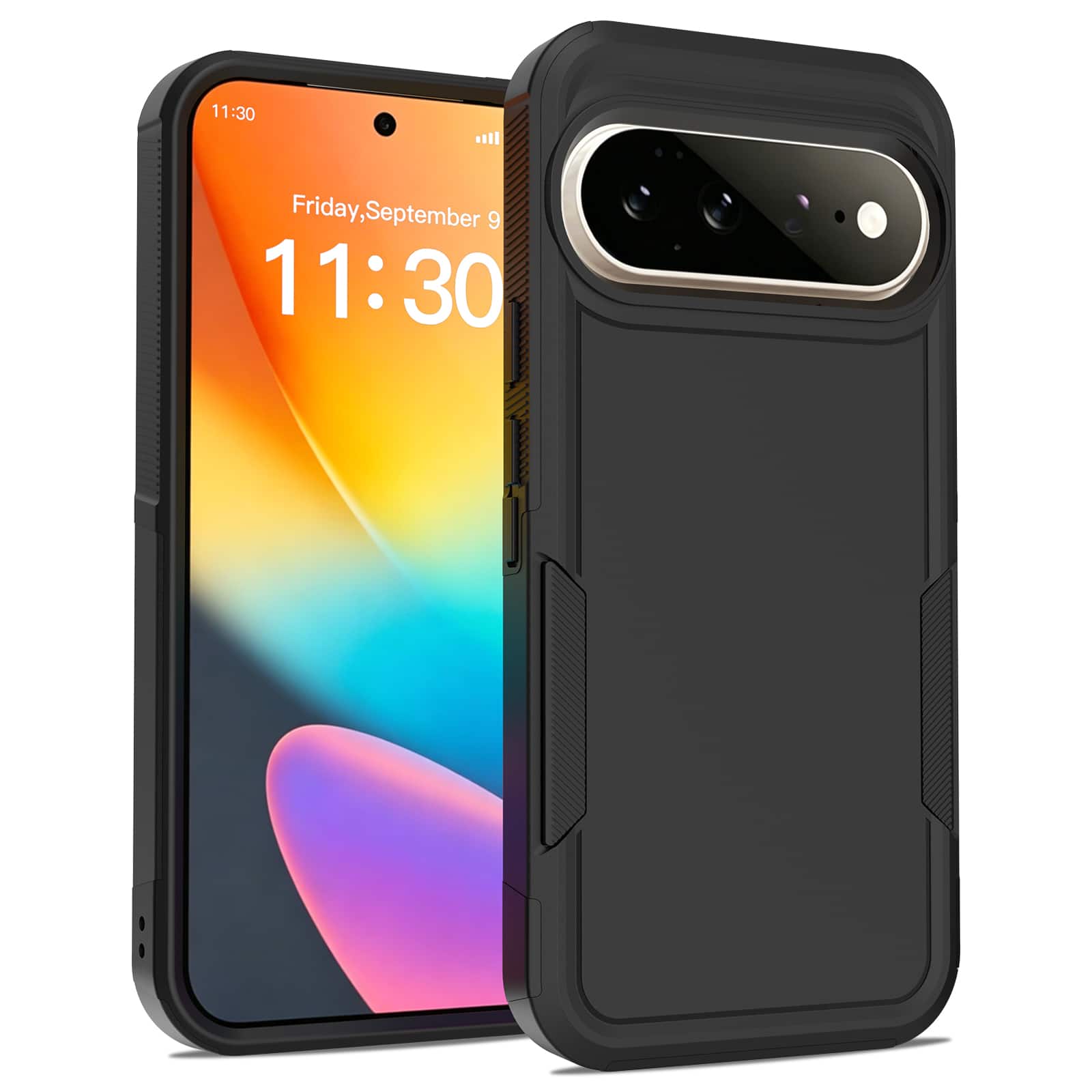 Dteck - Rugged Case for Google Pixel 11 Pro, Shockproof Dual Layer Heavy Duty Hard PC TPU Non-slip Protective Cover - Black price history on PriceWatchPro