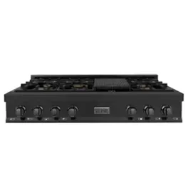 ZLINE - Professional 48" Gas Cooktop with 7 Burners - Black Stainless Steel
