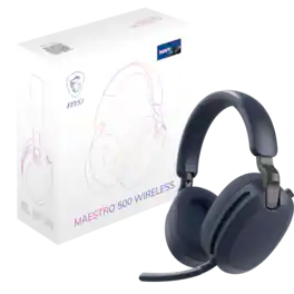 MSI - MAESTRO 500 W Wireless Bluetooth Over-the-Ear Headphones with 3.5mm Wired Option - Navy