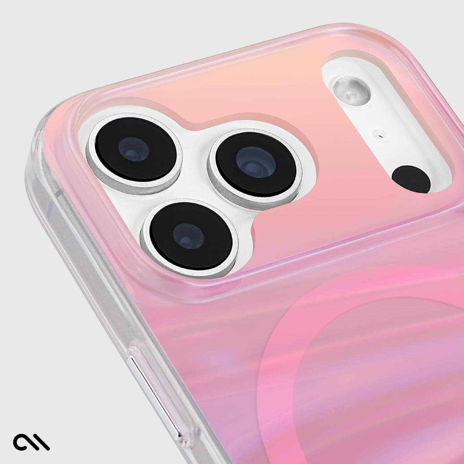 Back. Case-Mate - Case-Mate CMSB-17 Pro 2025 iPhone 6.3" Pro, Magsafe Soap Bubble Peach - Soap Bubble Peach.