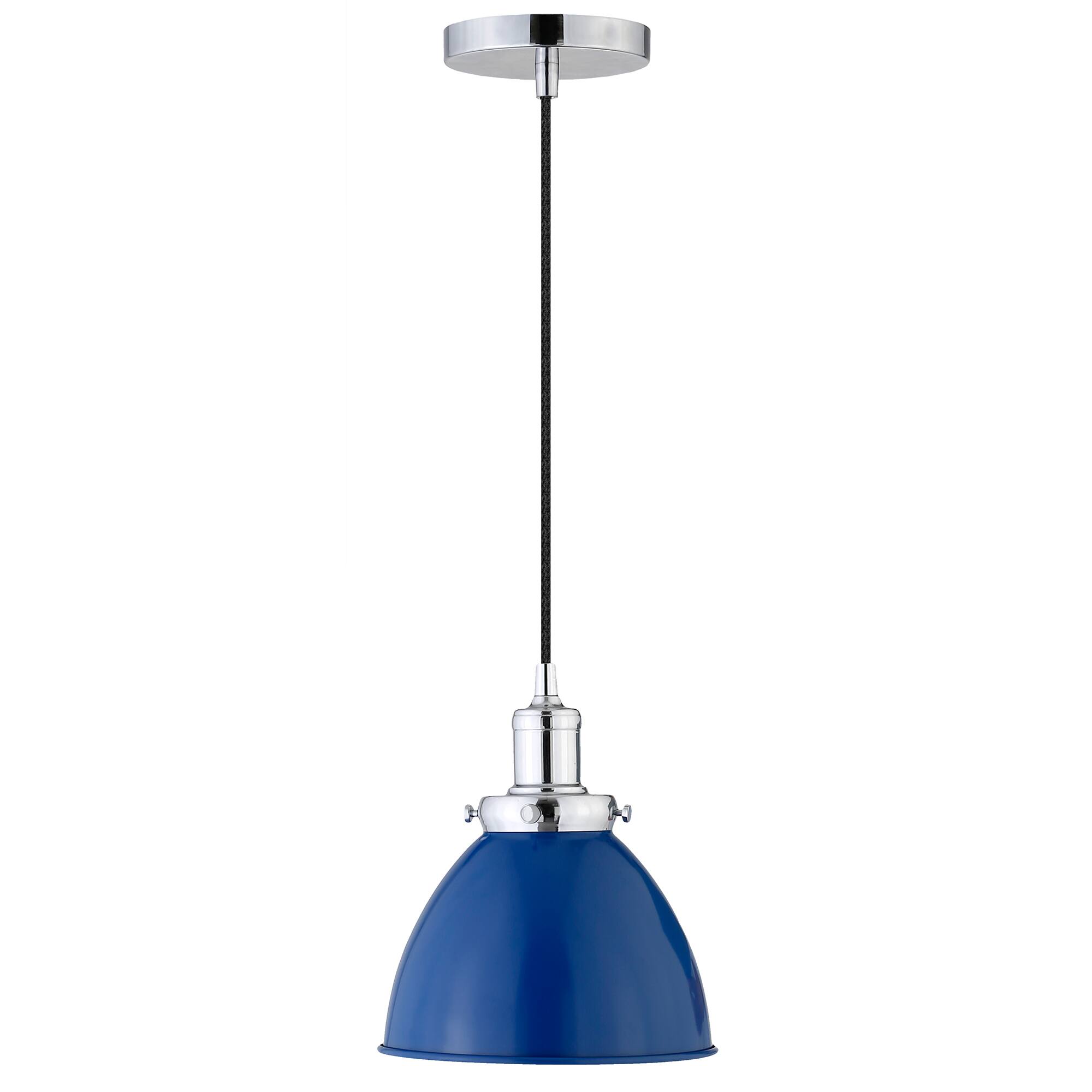 Front Zoom. Camden&Wells - Madison Pendant Light - Blue/Polished Nickel.