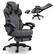 Front. Respawn Products - RESPAWN 110 Pro - Ergonomic Gaming Chair with Footrest, Office Recliner with Lumbar Support and Headrest - Gray Fabric.
