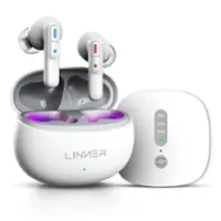 LINNER - Nova Noise Canceling OTC Bluetooth Hearing Aids with Volume Control and Wireless Microphone - White - Front_Zoom