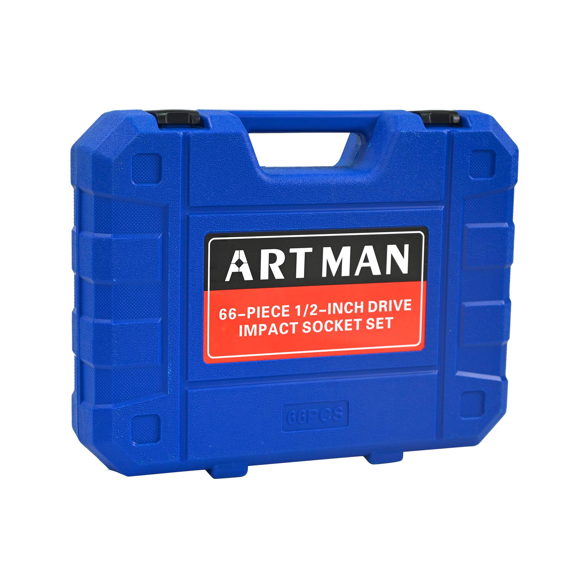 ARTMAN 66-PIECE 1/2-INCH DRIVE IMPACT SOCKET SET 66PCS