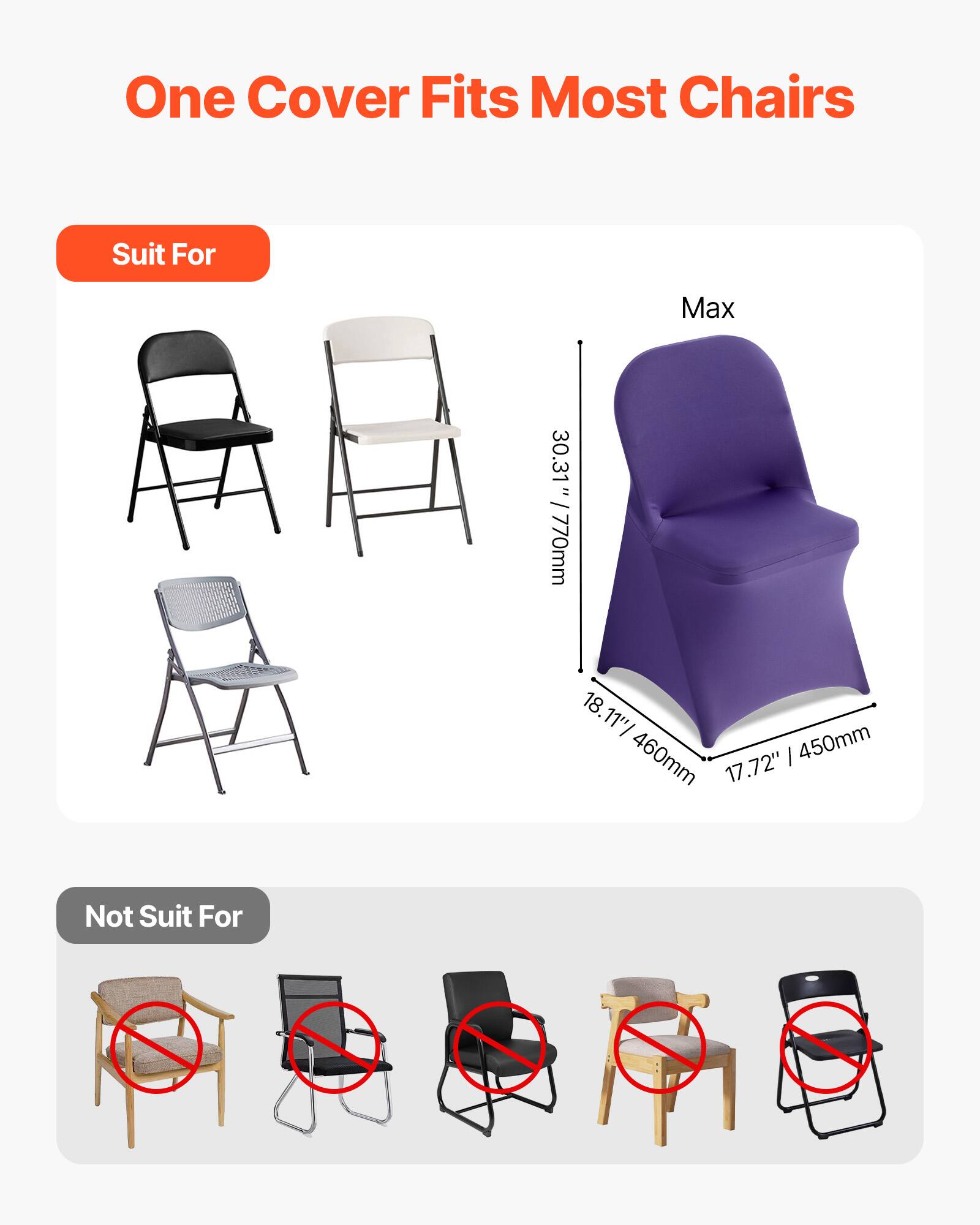 One Cover Fits Most Chairs

Suit For

Max
30.31" / 770mm
18.11" / 460mm
17.72" / 450mm

Not Suit For