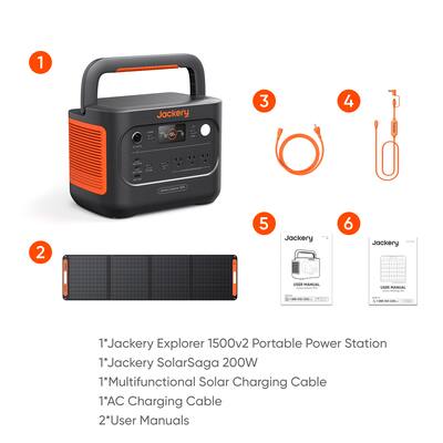 Jackery Explorer 1500 v2 Portable Power Station (1536Wh) with a Jackery Explorer 1500 v2 Portable Power Station (1536Wh) with a