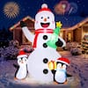 Front. Wisairt - 6FT Christmas Inflatable Snowman and Penguin Outdoor Yard Decoration with Built-in LED lihgts, 10s Fast Blow-up - Green|White|Red.