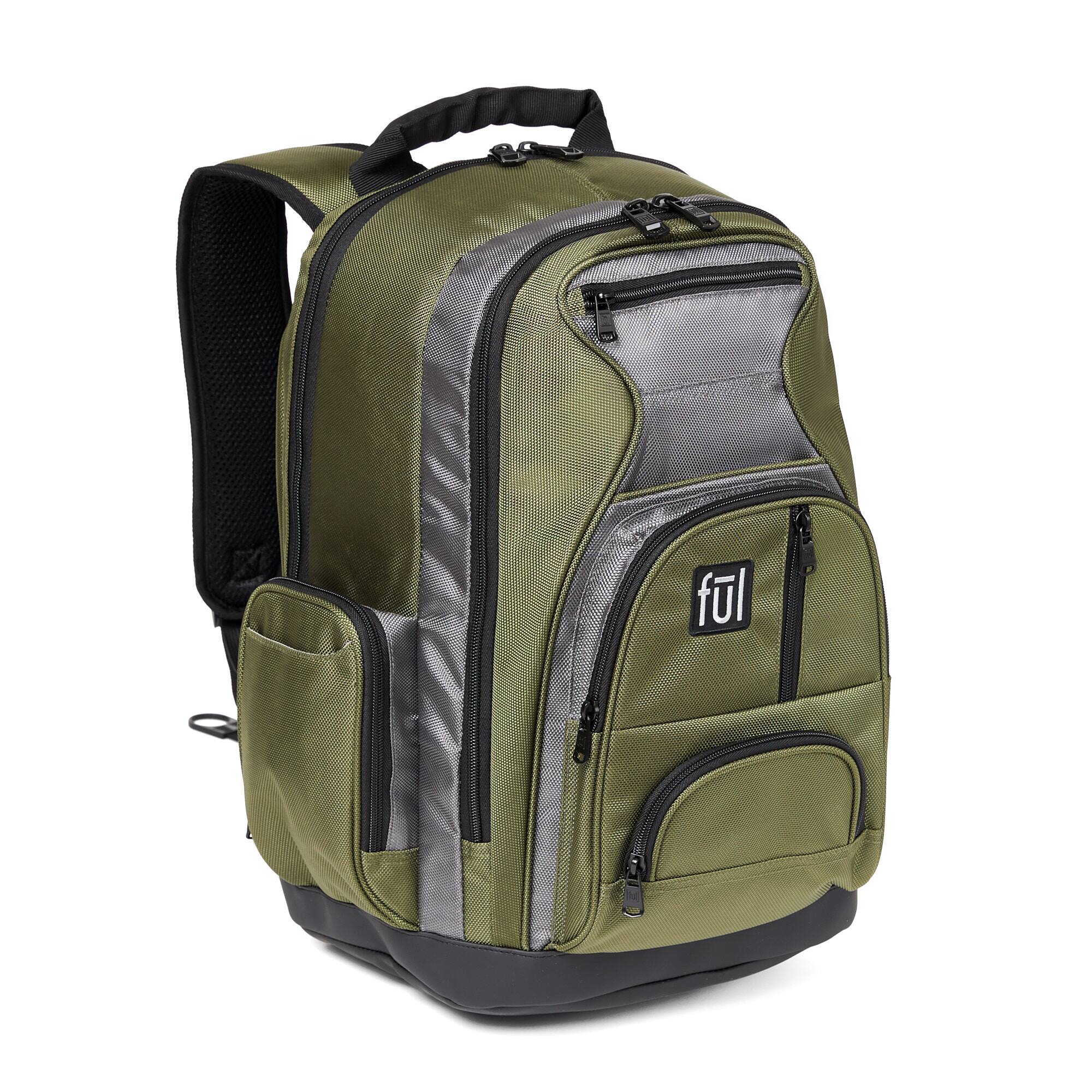 Angle. Ful - Free Fallin' Padded Laptop Backpack, Fits Up to 17-Inch Laptops - GREEN.