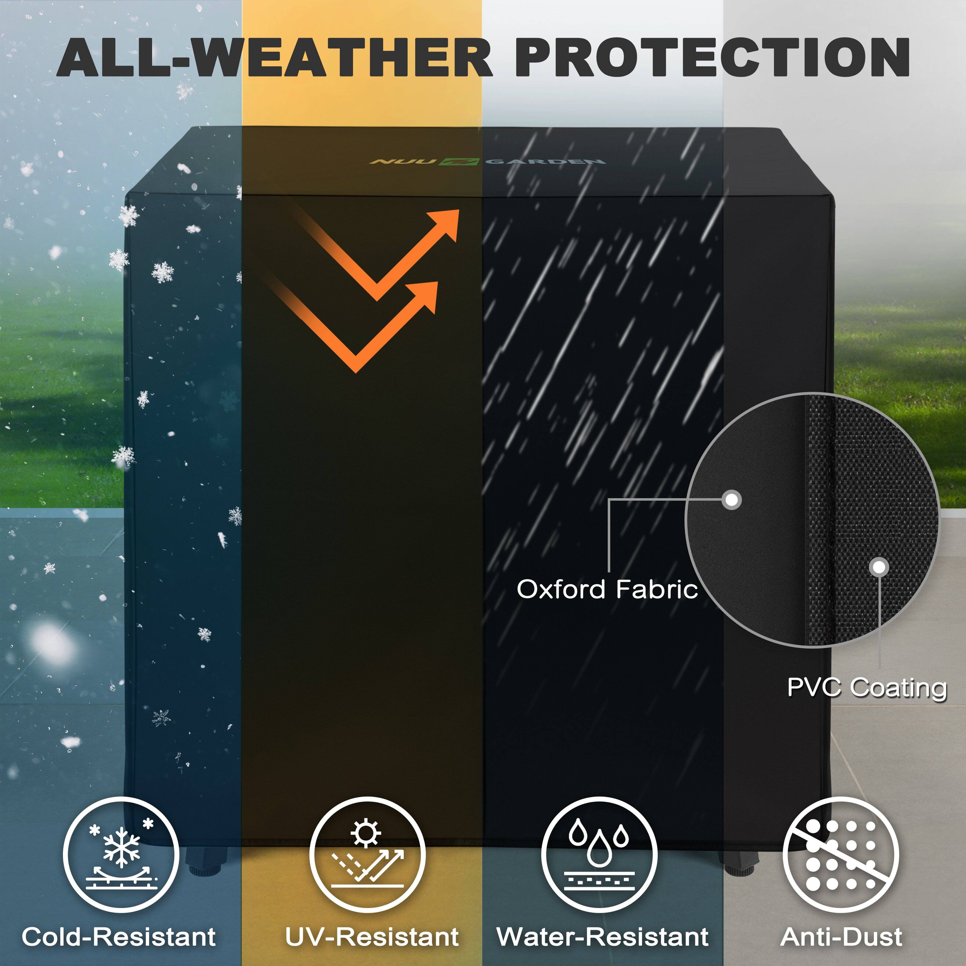 ALL-WEATHER PROTECTION

NUU R GARDEN

Oxford Fabric
PVC Coating

Cold-Resistant
UV-Resistant
Water-Resistant
Anti-Dust