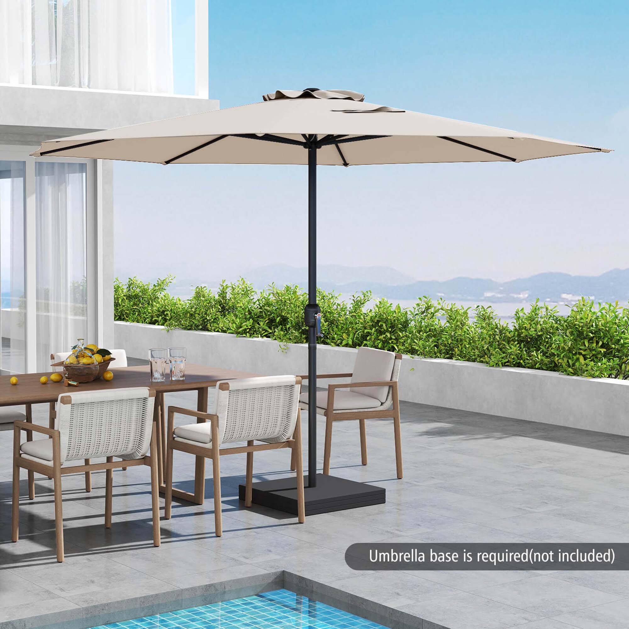 Umbrella base is required (not included).