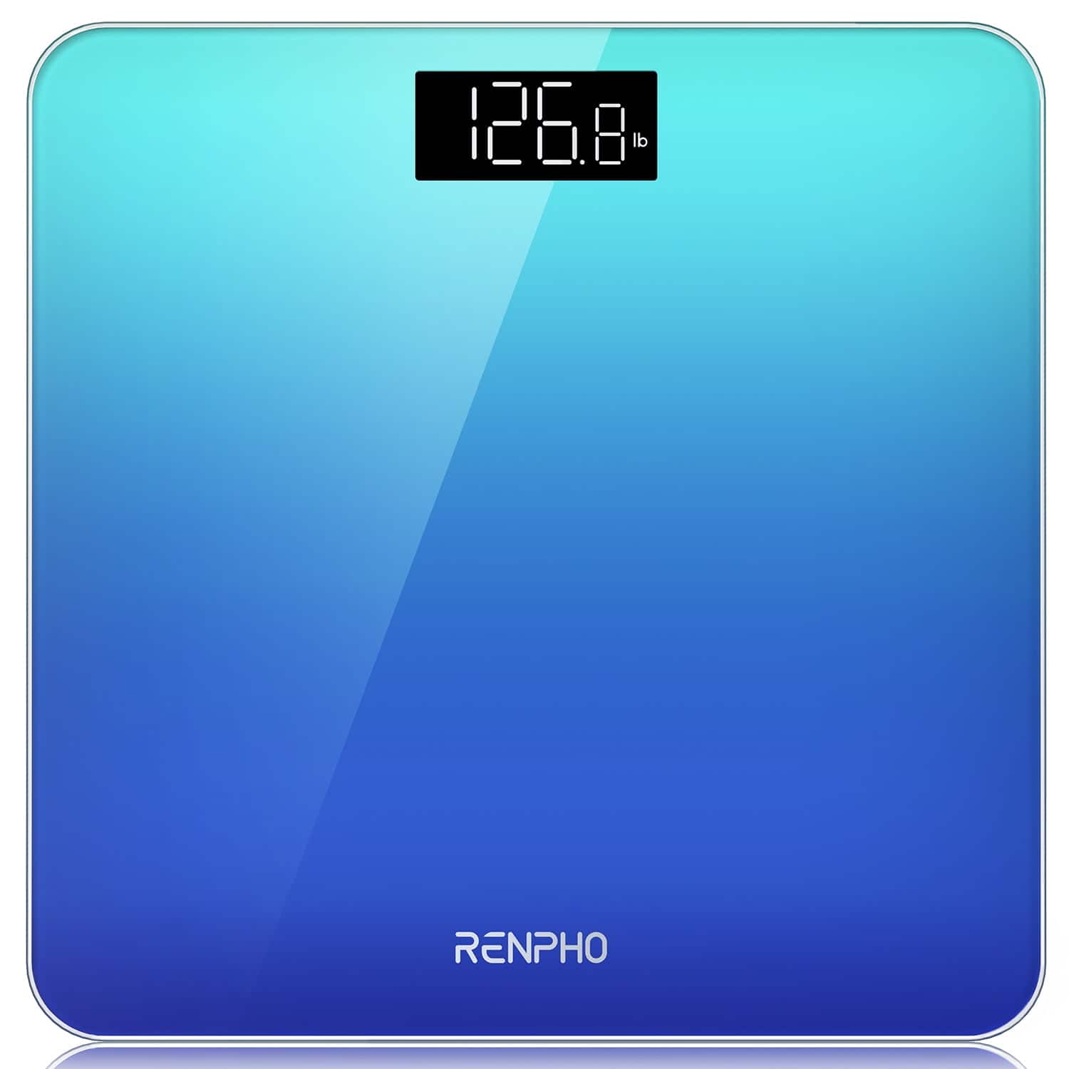 Renpho - Highly Accurate Digital Body Weight Scale, Digital Bathroom Scale with Lighted LED Display, 400 lb, Blue