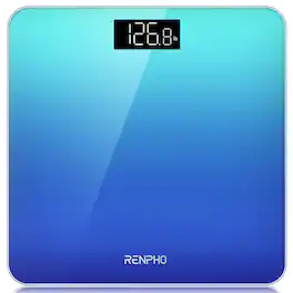 Renpho - Highly Accurate Digital Body Weight Scale, Digital Bathroom Scale with Lighted LED Display, 400 lb, Blue