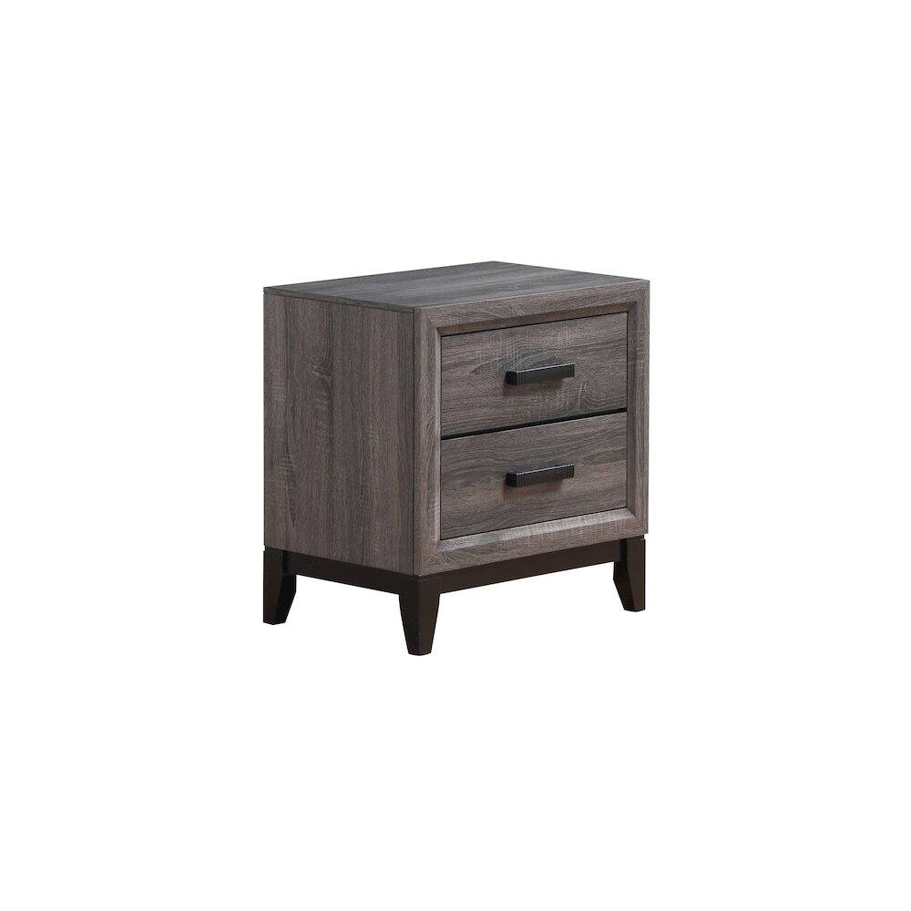 Alt View 1. Global Furniture USA - Rustic Transitional Kate Foil Grey Nightstand, Foil Grey - Gray.
