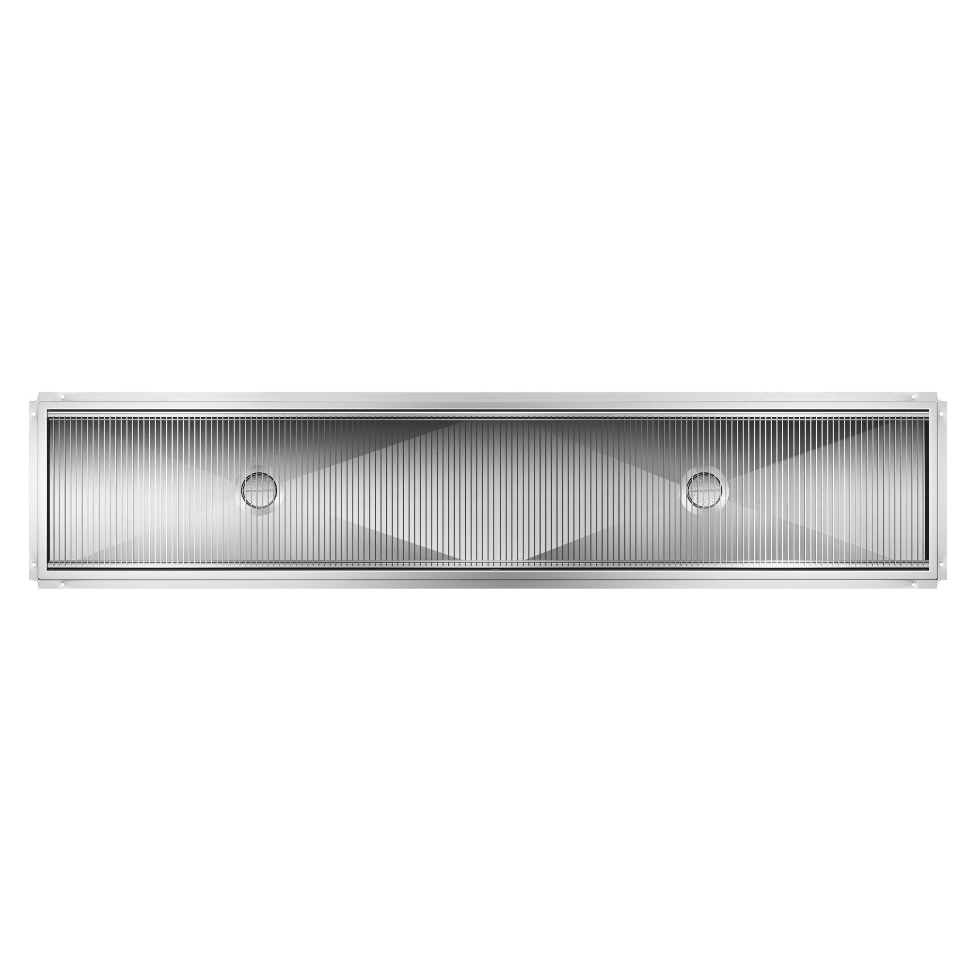 Alt View 1. Koolmore - 24" x 120" Stainless Steel Floor Trough Drain, 14-Gauge with Subway-Style Grating & Removable Drain Basket, NSF Listed - Stainless-Steel.