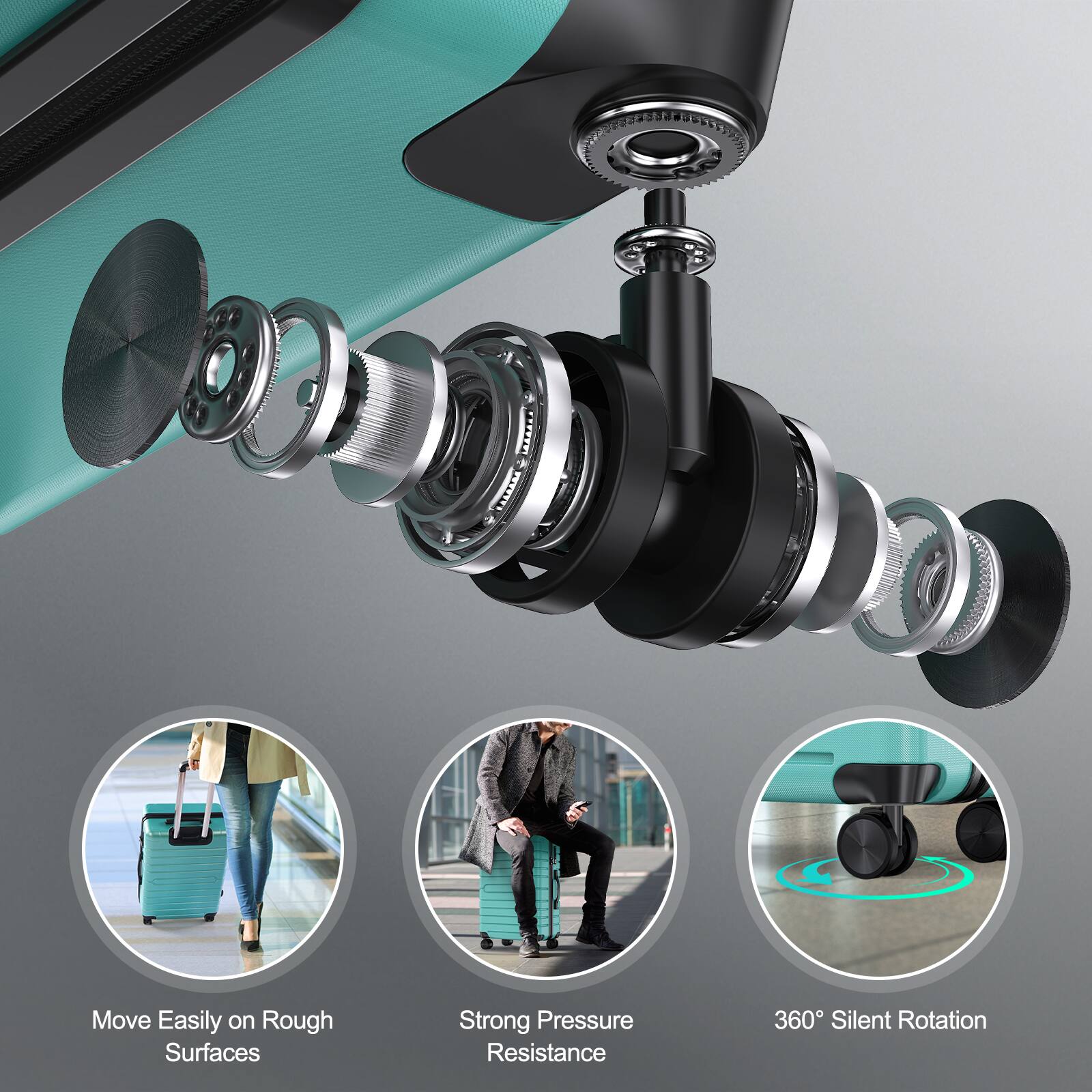 1. Move Easily on Rough Surfaces
2. Strong Pressure Resistance
3. 360° Silent Rotation