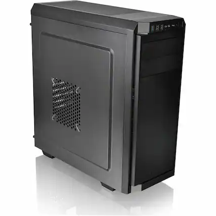 Front. Thermaltake - V100 Perforated Computer Case - Black.