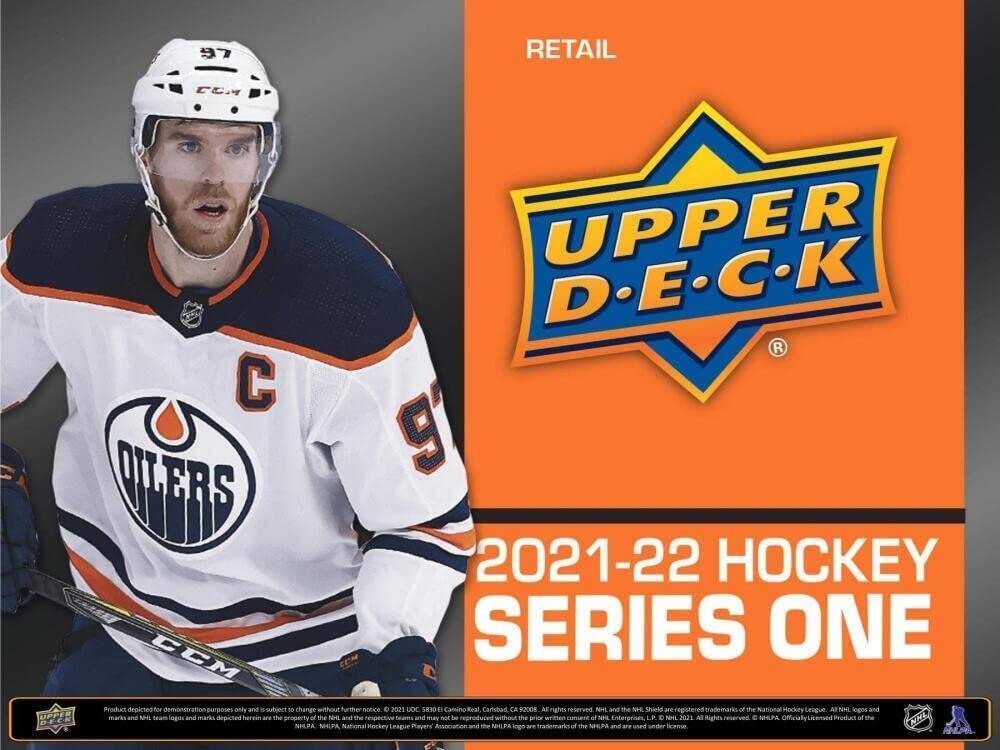97 RETAIL CCM UPPER D.E.C.K  
R  
OILERS  
9  
2021-22 HOCKEY SERIES ONE  
CCM SERIES  

Product depicted for demonstration purposes only and is subject to change without further notice.  
© 2021 UDc SEIO D  
Camino Real Carlshad CA 92008  
All rights reserved.  
erL and the JH Shield are registered trademarks of the National Hockey League. All logos and marks and NHL team marks and marks depicted hereon are the property of the NHL and the respective teams and may not be reproduced without the prior written consent of NHL Enterprises, LP.  
All rights reserved.  
© NHLPA. Licensed Product of the NHL, NHLPA, National Hockey League Players Association and the NHLPA are trademarks of the NHLPA and are used under license.
