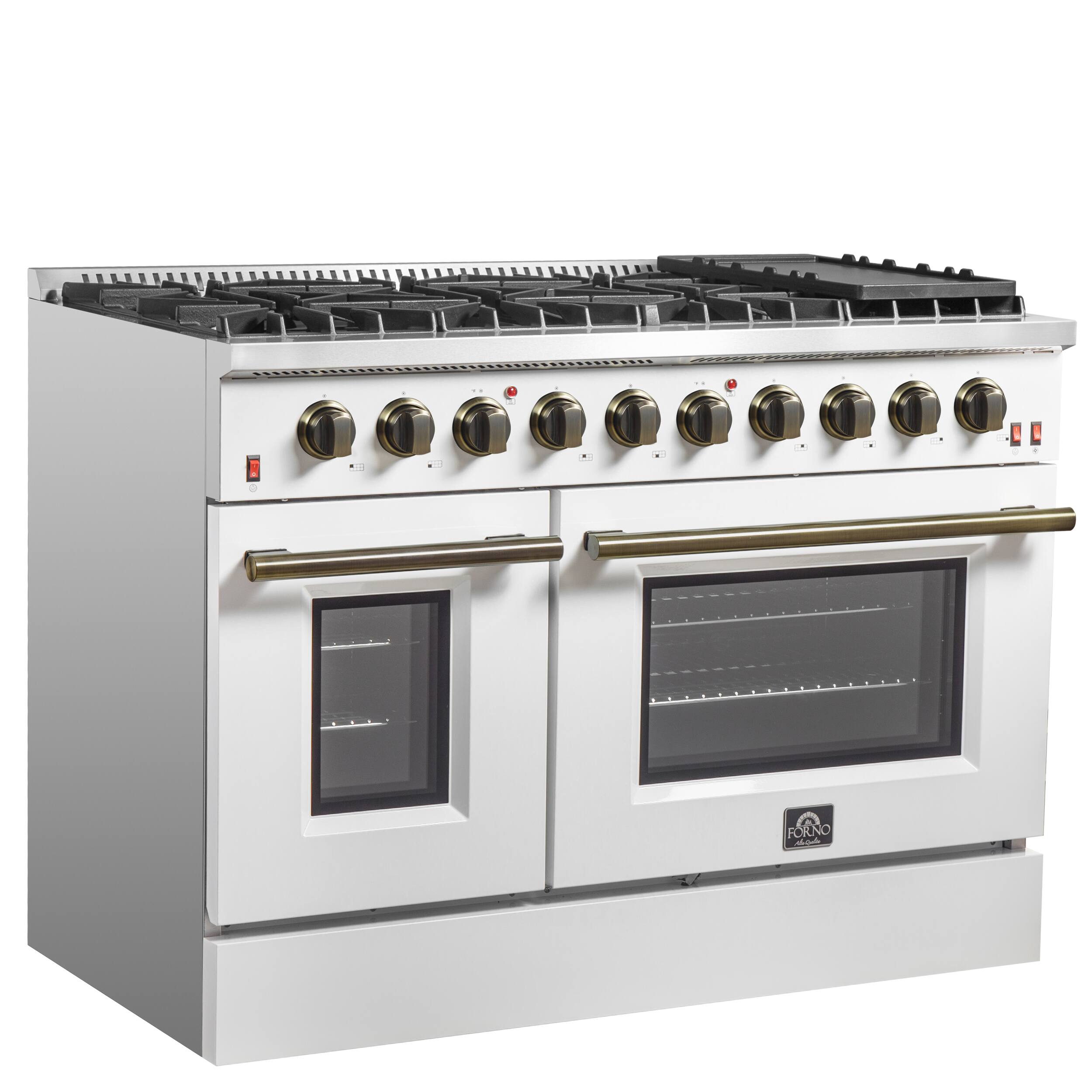 Angle. Forno Appliances - Galiano 6.58 Cu. Ft. Freestanding Gas Range with Convection Oven - White.