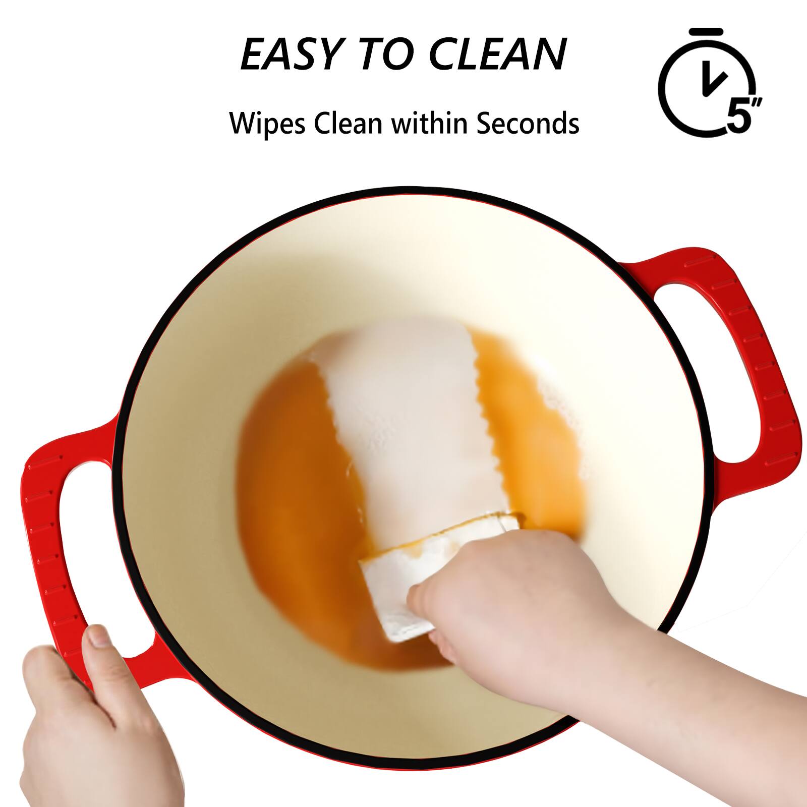 EASY TO CLEAN  
Wipes Clean within Seconds  
5"