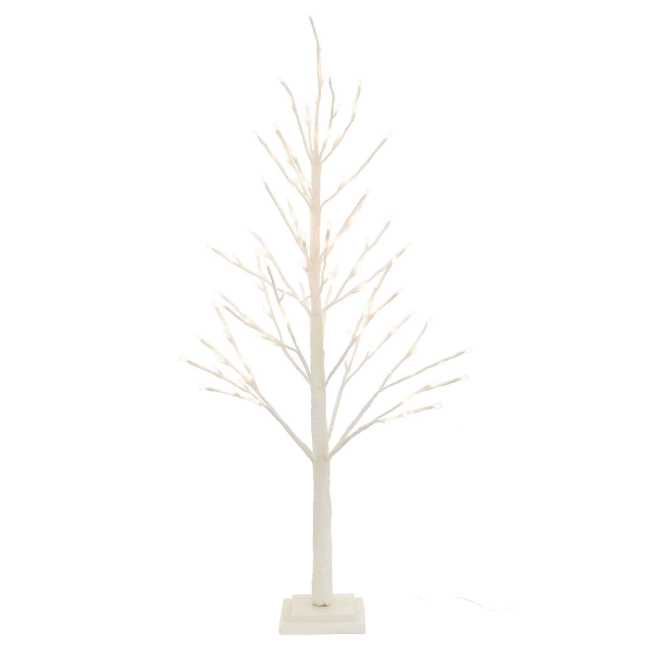Front. BreeBe - LED Glittered Twig Tree 48"H - White.