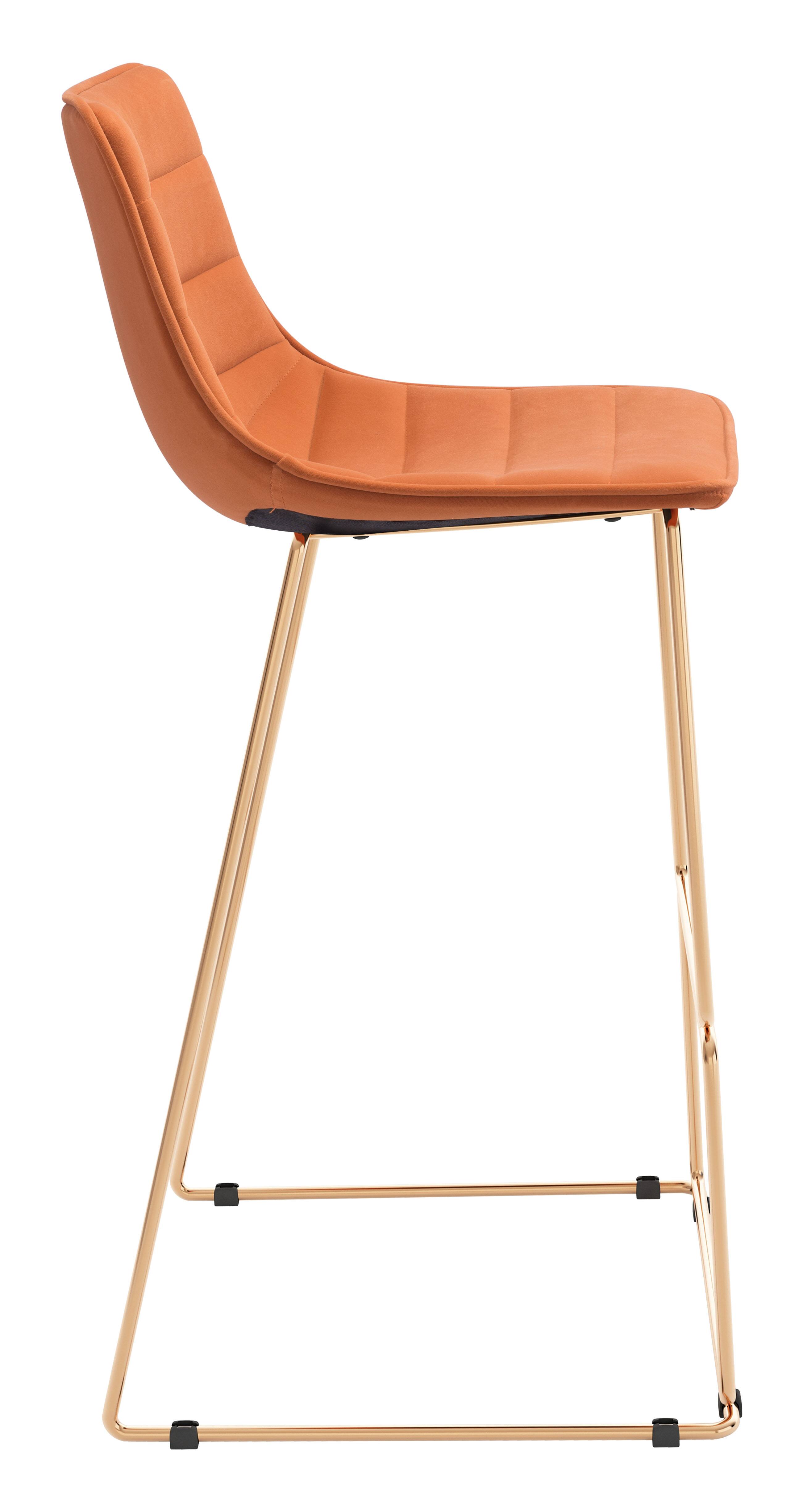 Back. Hivvago - Adele Barstool (Set of 2) Orange & Gold - Orange & Gold.
