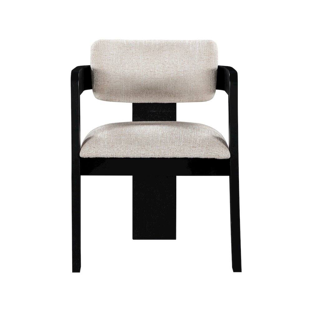 Alt View 2. Meridian Furniture - Sacha Beige Linen Textured Fabric Dining Chair, Set of 2 - Beige.