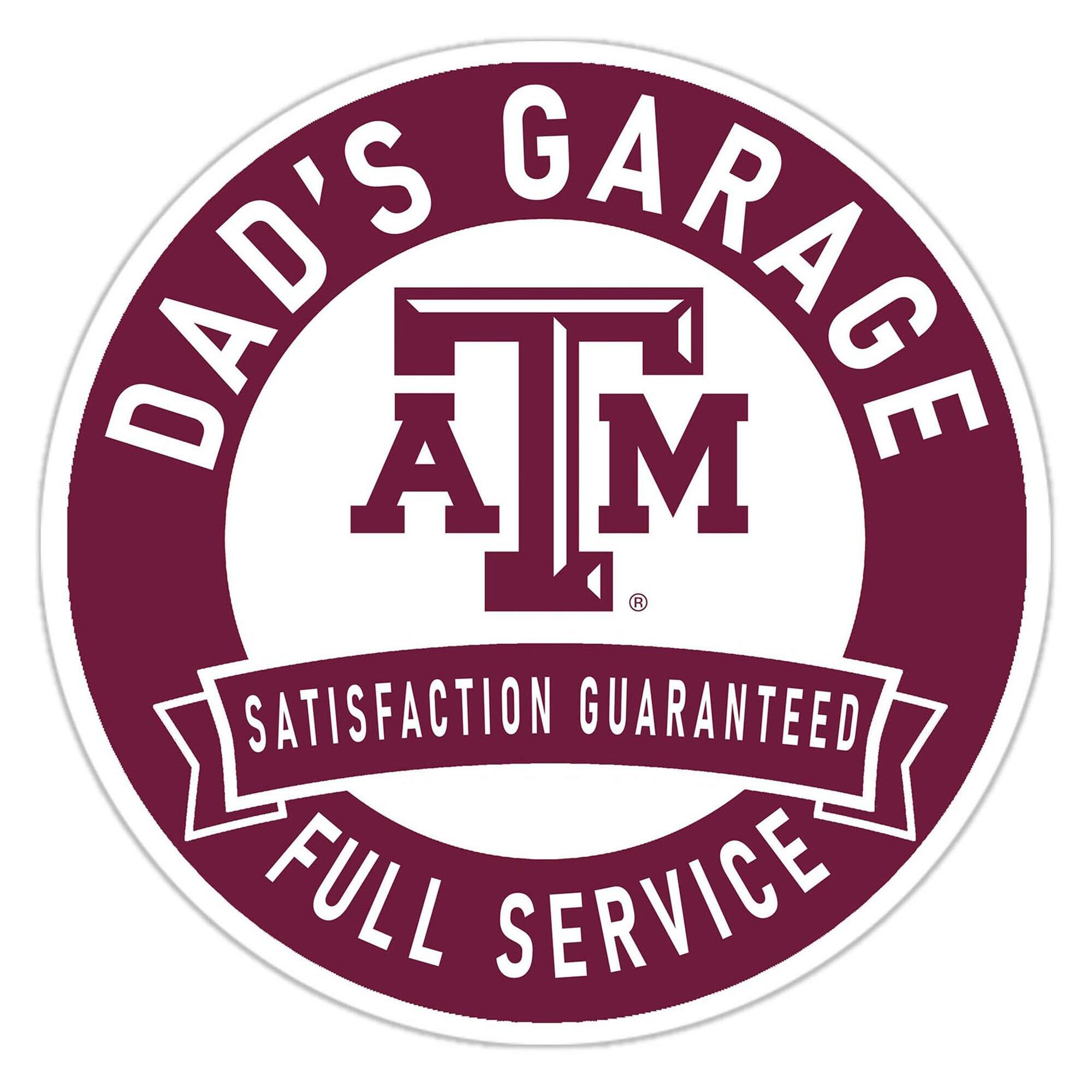 Texas A&M Aggies 16" Dad's Garage Wood Sign