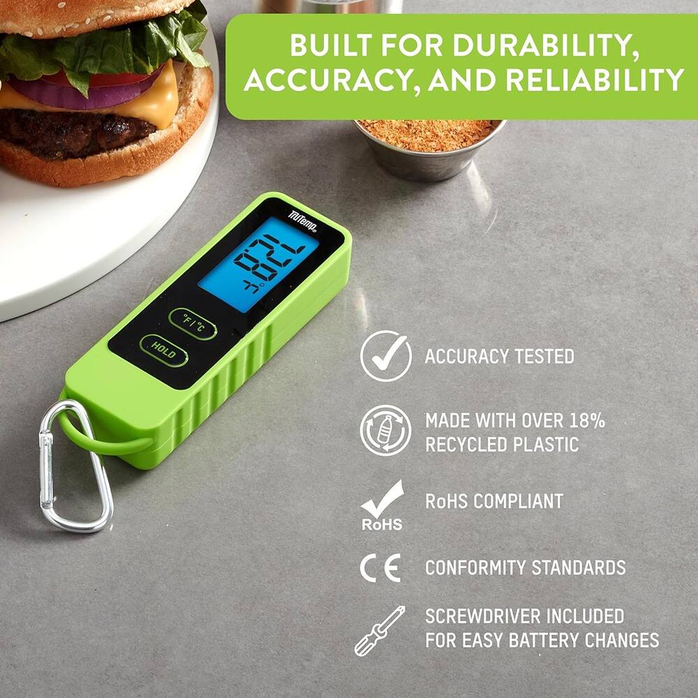 BUILT FOR DURABILITY, ACCURACY, AND RELIABILITY

- ACCURACY TESTED
- MADE WITH OVER 18% RECYCLED PLASTIC
- RoHS COMPLIANT
- CONFORMITY STANDARDS
- SCREWDRIVER INCLUDED FOR EASY BATTERY CHANGES