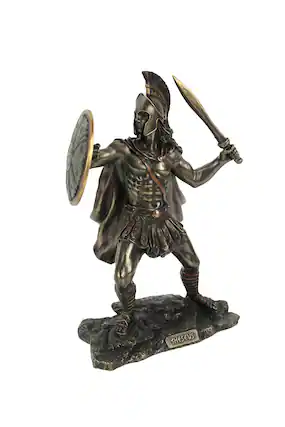 Front. Veronese Design - Theseus Greek Hero of Athens Bronze Finished Statue 8 Inches High - Bronze.