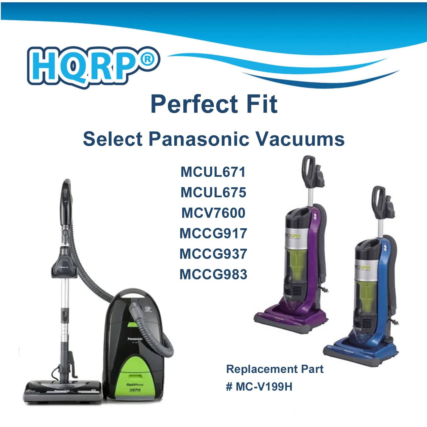 HQRP Perfect Fit Select Panasonic Vacuums MCUL671 MCUL675 MCV7600 MCCG917 MCCG937 MCCG983 - Replacement Part # MC-V199H