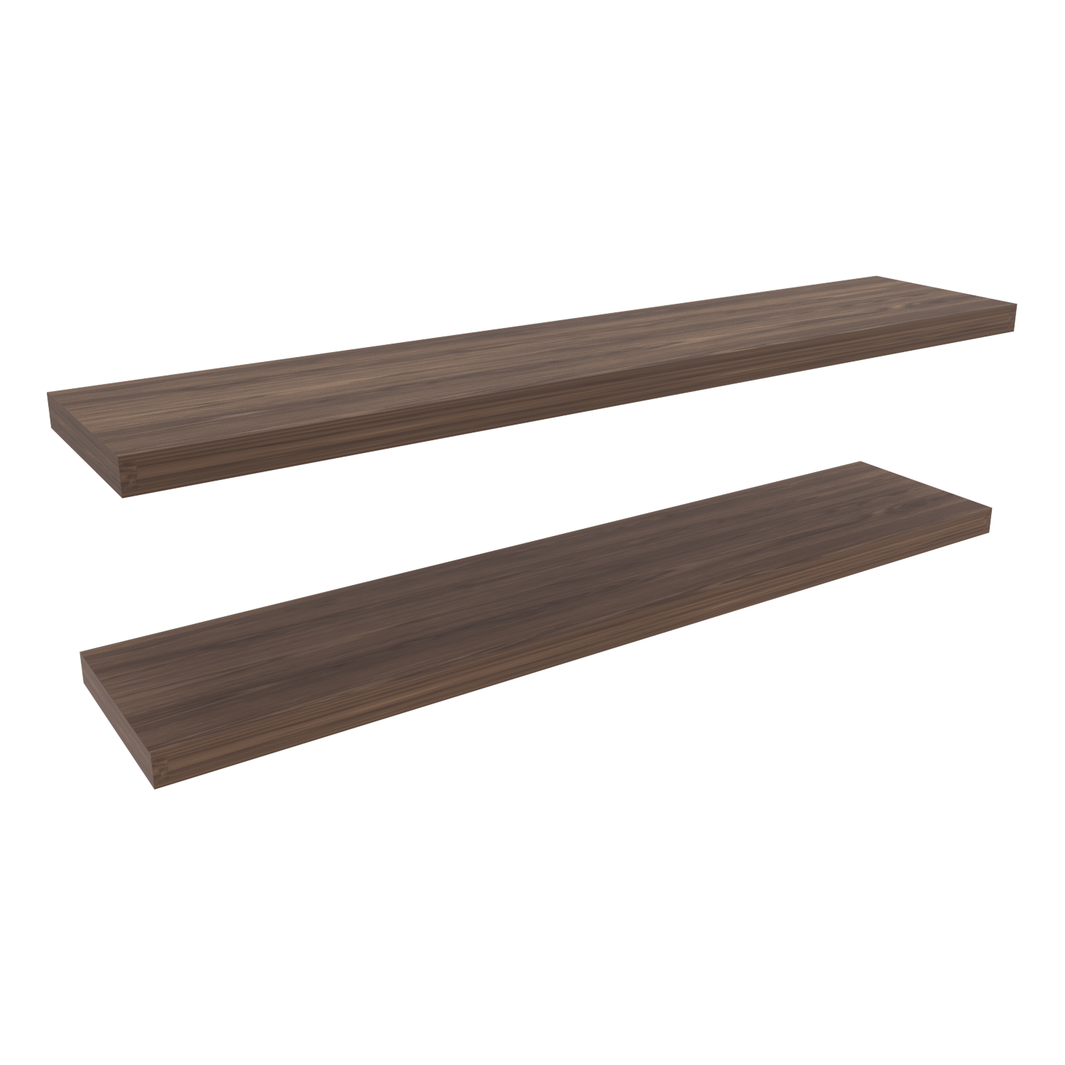 Angle. TuHome - Ecco 31.5" Wide Floating Shelves Set Of 2, Shelves For Wall Decor For Bedroom, Bathroom Storage Shelves. - Dark Walnut.